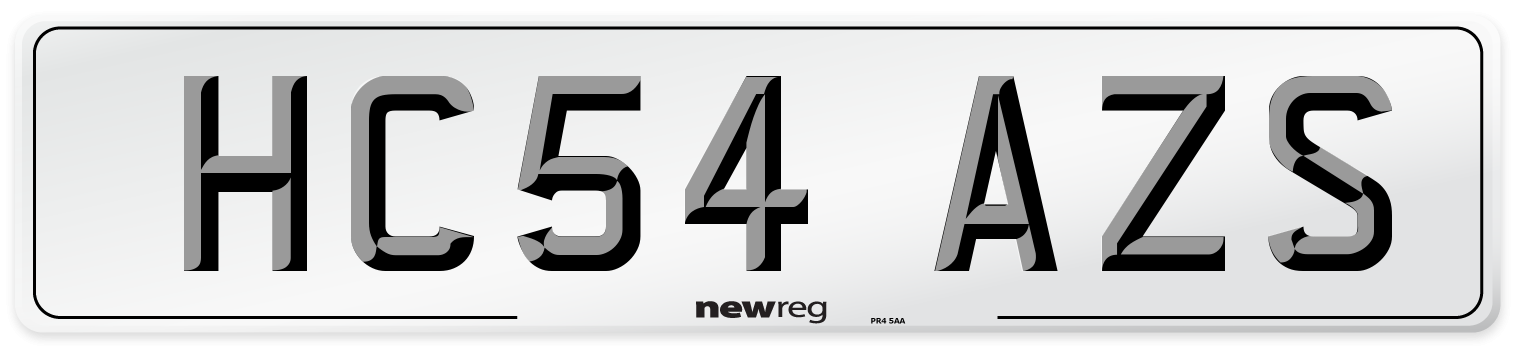 HC54 AZS Number Plate from New Reg